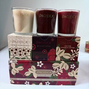 Pacifica "Beloved Spice" Soy Candle Trio New Old Stock Discontinued 5.5 oz Each